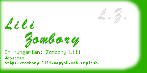 lili zombory business card